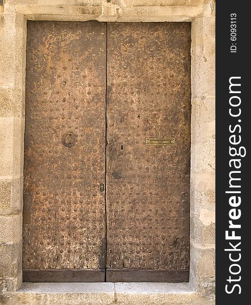 Old door in the Spanish town