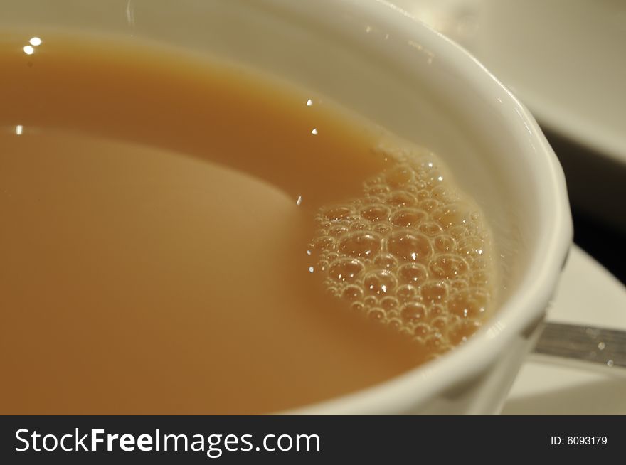 A close-up of a nice warm cup of tea.