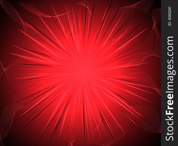Red vector illustration on the black background. Red vector illustration on the black background.