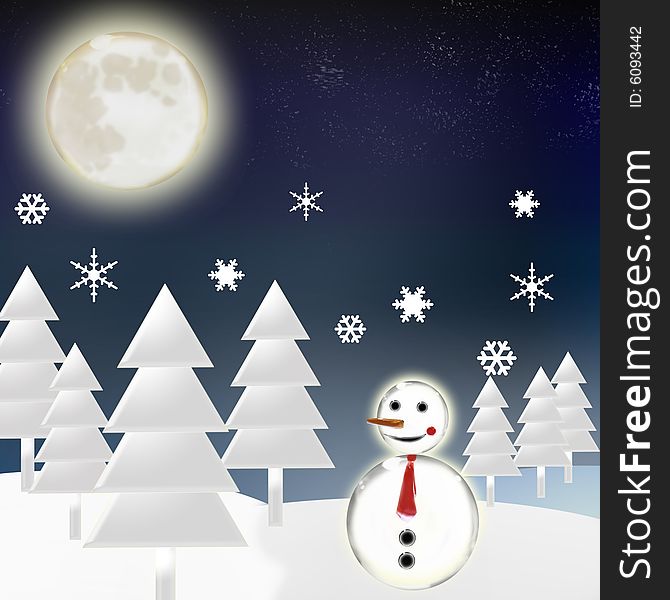 A christmas background with snowman
