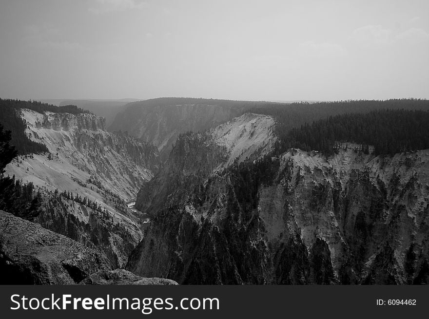 Beautiful Canyon Landscape in Yellowstone