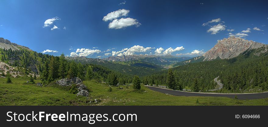 A view on Italian mountains Dolomites.
