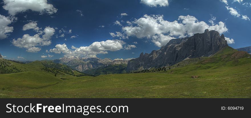 A view on Italian mountains Dolomites.