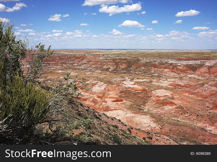 View of the Painting Desert at Petrified Forest NP. View of the Painting Desert at Petrified Forest NP