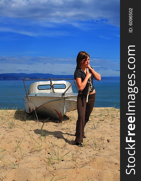 Young Woman With Boat