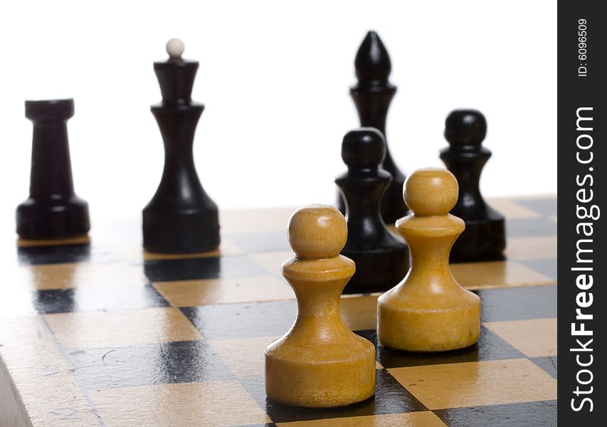 Game of chess, isolated on white