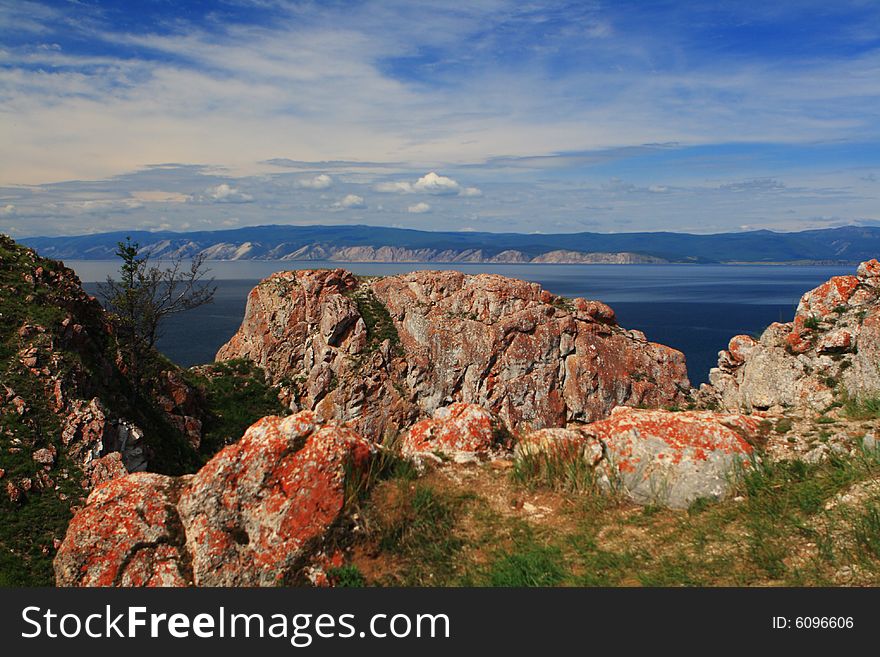 Beautiful mountains on baikal lake