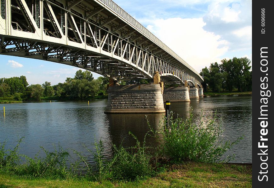 Bridge in Litomerice, shot from river Elbe