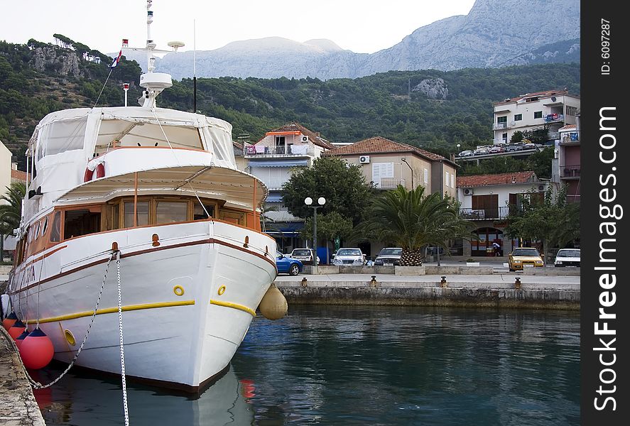 Luxury white cruise ship on adriatic sea