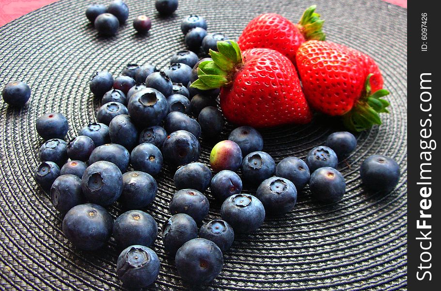 Blueberries And Strawberries