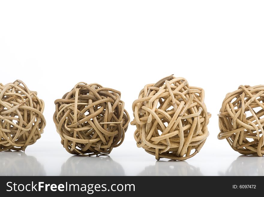 Balls made of flexible branches. Balls made of flexible branches