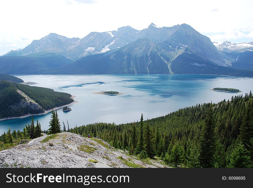 Summer view of upper kananaskis lake, alberta, canada. Summer view of upper kananaskis lake, alberta, canada