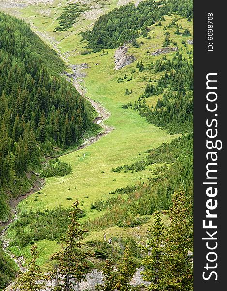 Hiking trails to the top of mountain indefatigable, kananaskis country, alberta, canada. Hiking trails to the top of mountain indefatigable, kananaskis country, alberta, canada