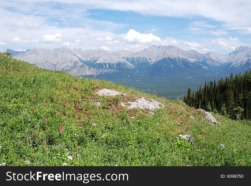 The top of mountain indefatigable, kananaskis country, alberta, canada. The top of mountain indefatigable, kananaskis country, alberta, canada