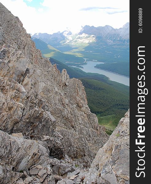 The top of mountain indefatigable, kananaskis country, alberta, canada. The top of mountain indefatigable, kananaskis country, alberta, canada