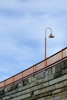 Lamp, Sky And Bridge Stock Photo