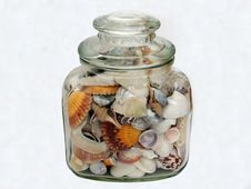 Jar Of Seashells Stock Photography Jar Of Seashells Stock Photography