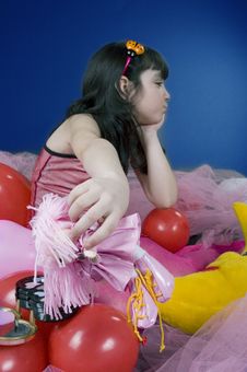 Young Girl Angry On Her Doll Royalty Free Stock Image Young Girl Angry On Her Doll Royalty Free Stock Image