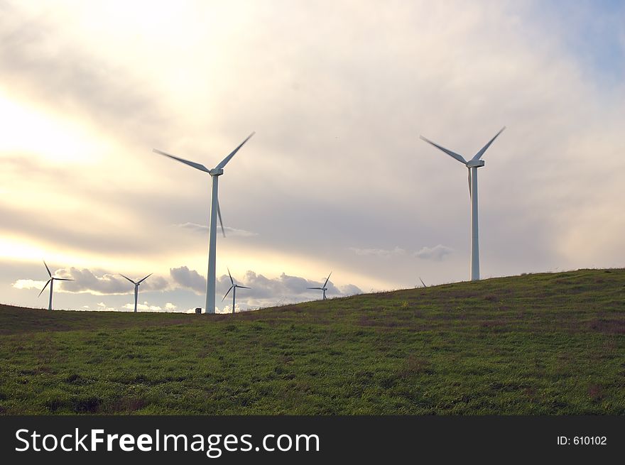 Modern windmills in California