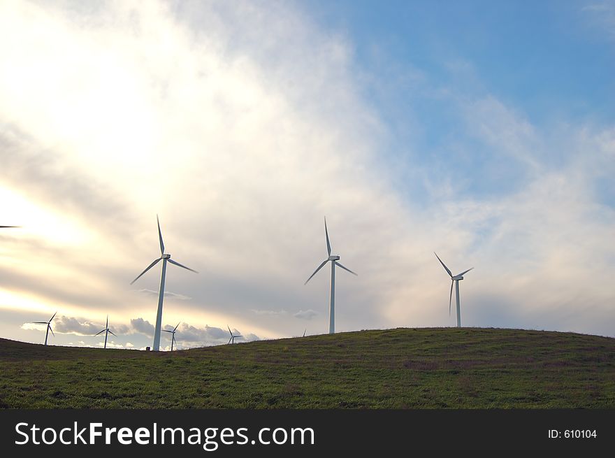 Modern windmills in California