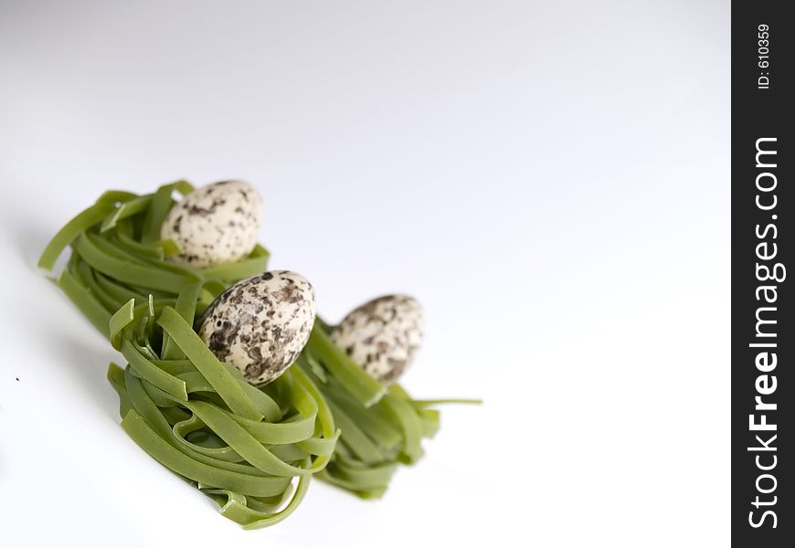 Eggs In The Green Pasta Nests