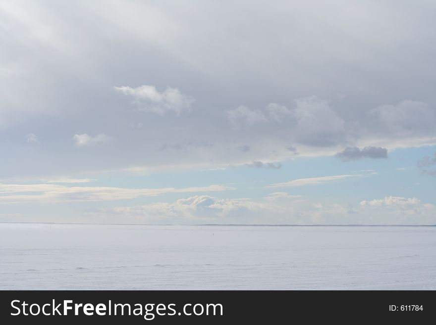 A view to a frozen sea in Estonia (PÃ¤rnu)