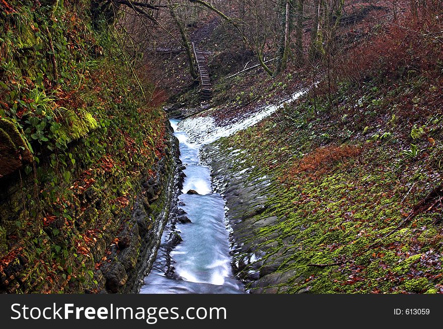 Waterfall stream. Waterfall stream