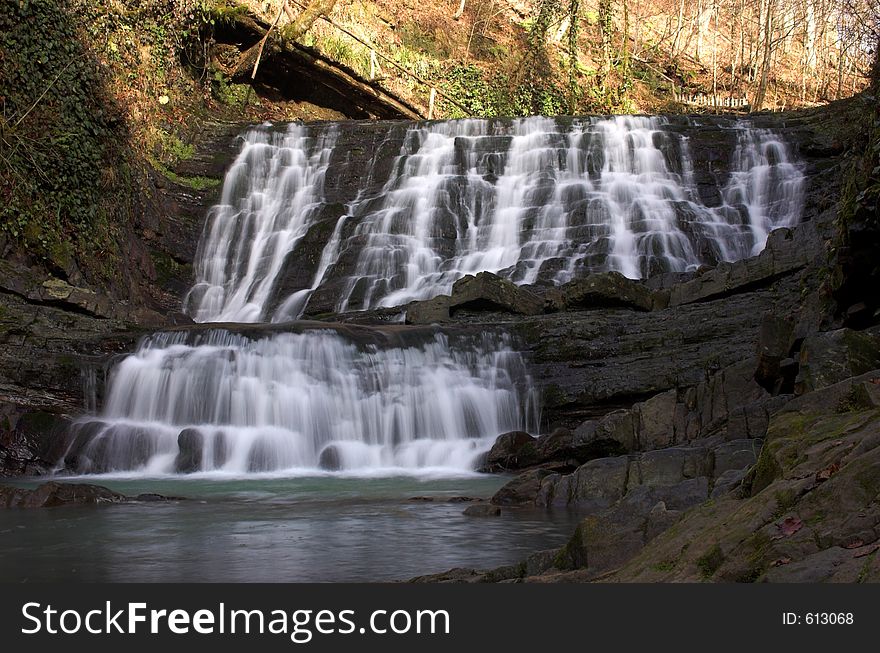 Long cascade with foots. Long cascade with foots