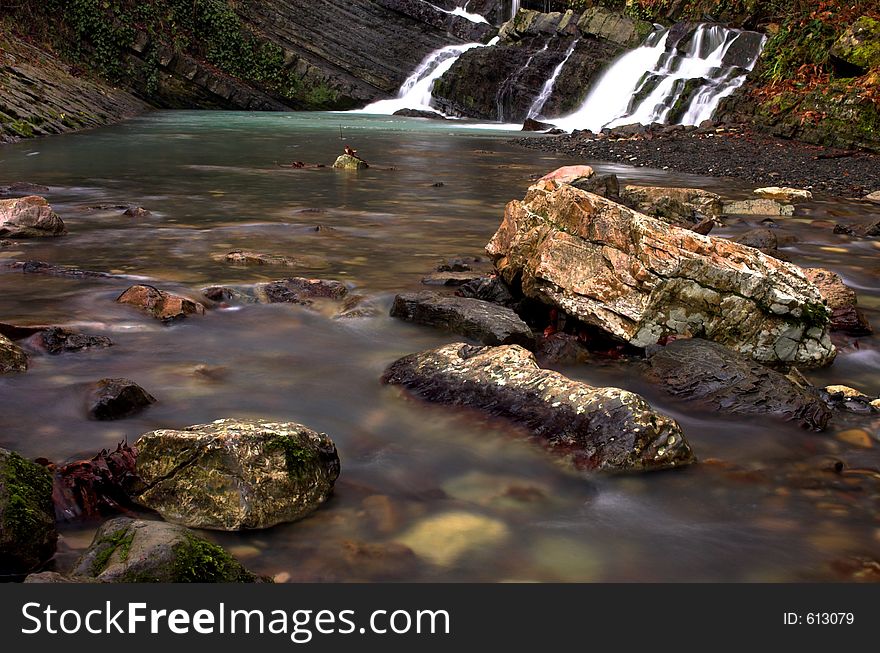 Waterfall, 1 sec. exposure. Waterfall, 1 sec. exposure