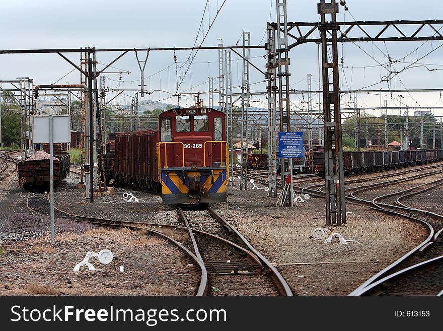 Trains at a railway station