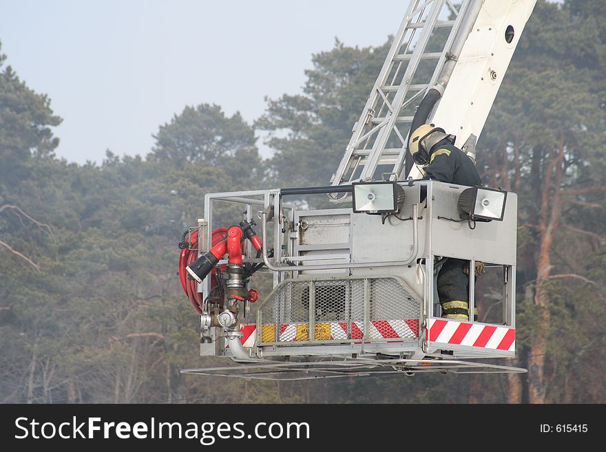 Fireman preparing for a mission