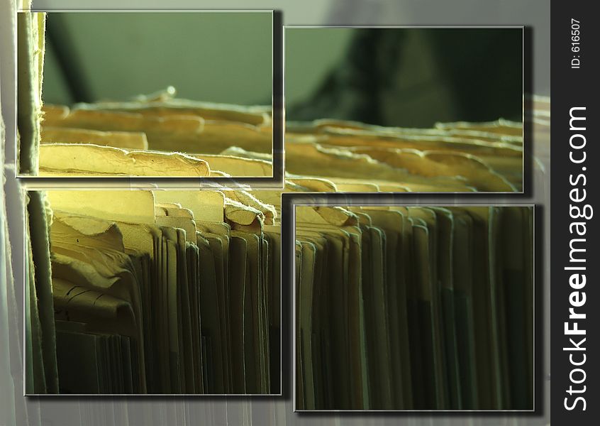 Fragmented picture of papers. Fragmented picture of papers
