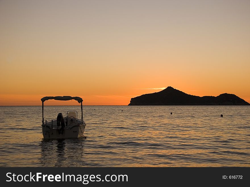 Greek island sunset. Greek island sunset