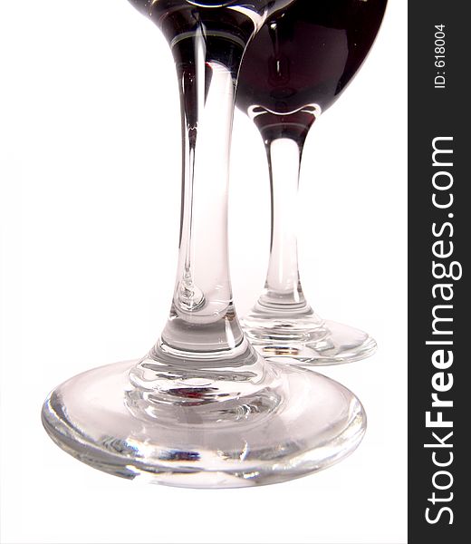 High resolution digital photo of wine glasses view from below (with red wine). High resolution digital photo of wine glasses view from below (with red wine)
