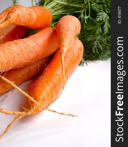 Carrots over white