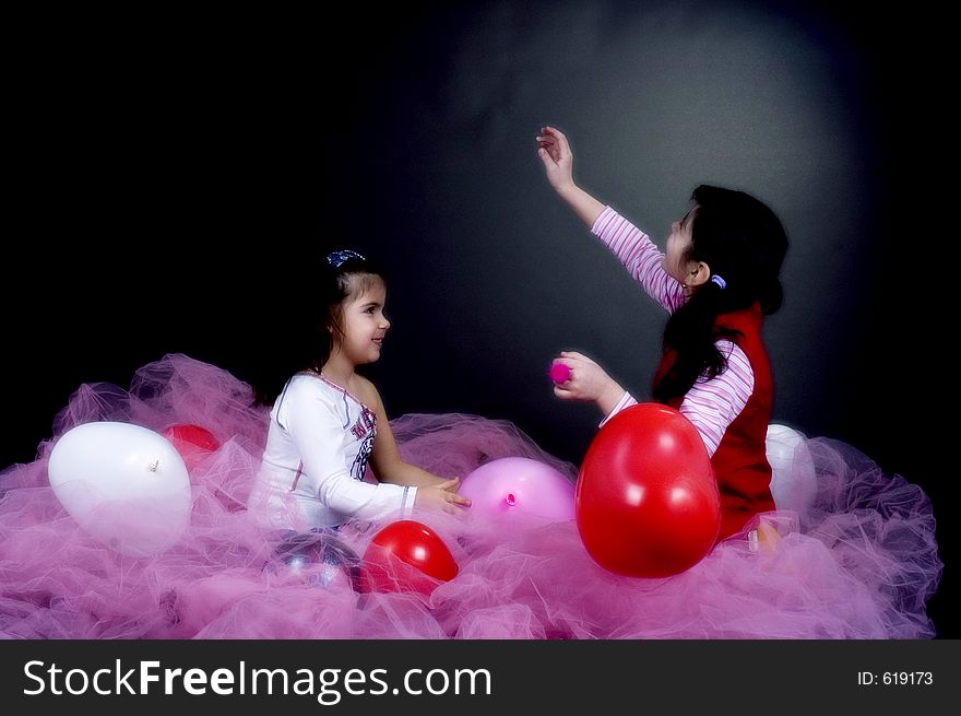 Girls Playing With Balloons