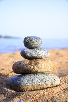 Stones On The Seashore Royalty Free Stock Images
