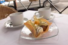 Dessert From Ice-cream With Tea Stock Photography Dessert From Ice-cream With Tea Stock Photography
