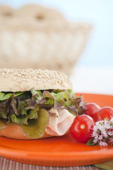 Breakfast Bagel Royalty Free Stock Photography Breakfast Bagel Royalty Free Stock Photography