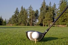 Golf Driver And Ball - Horizontal Stock Image Golf Driver And Ball - Horizontal Stock Image