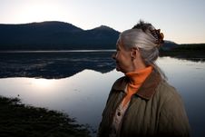 Lady At The Lake Stock Photo Lady At The Lake Stock Photo