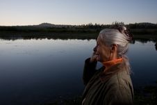 Lady At The Lake Stock Photo Lady At The Lake Stock Photo