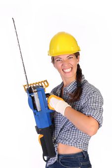 Mad Woman With Chainsaw Royalty Free Stock Photo Mad Woman With Chainsaw Royalty Free Stock Photo