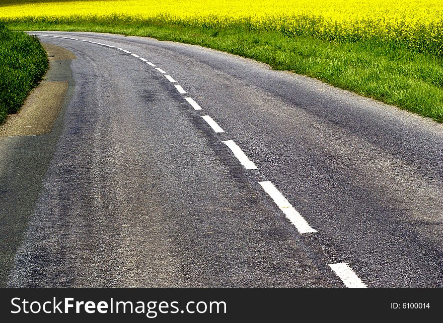 Horizontal picture of a small country road