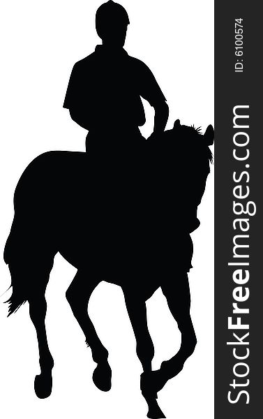 Horsemen silhouette isolated on white. Horsemen silhouette isolated on white