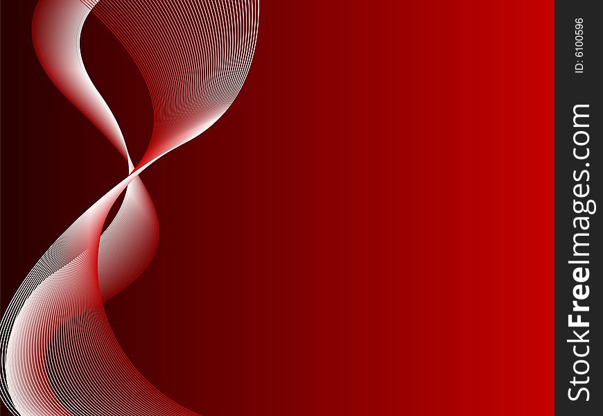 Red wavy background, vector illustration