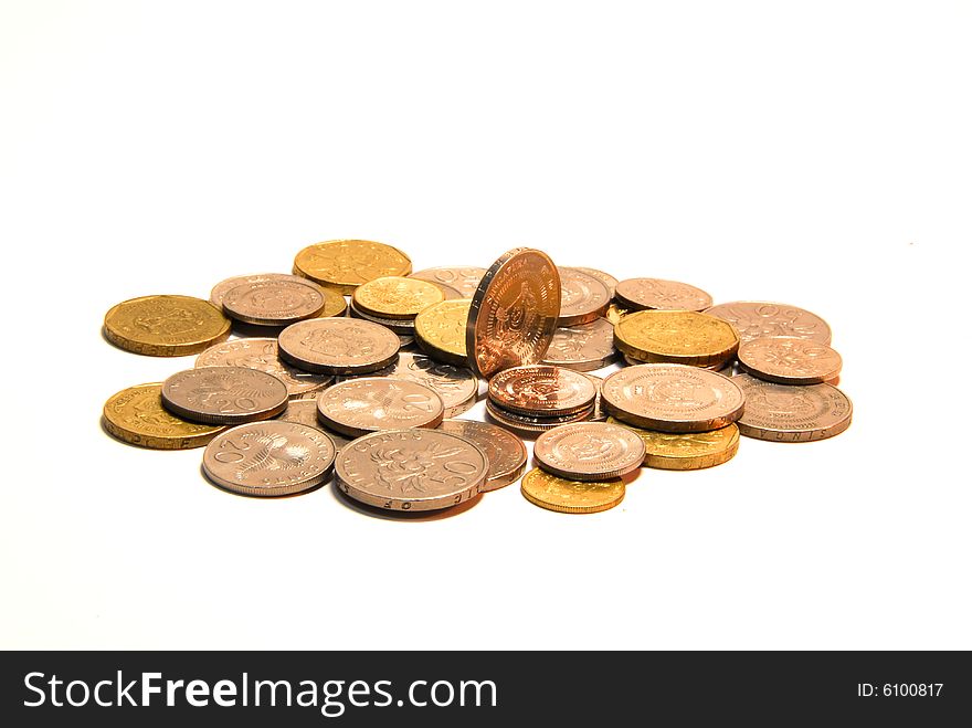 Golden Coins Isolated On White Background