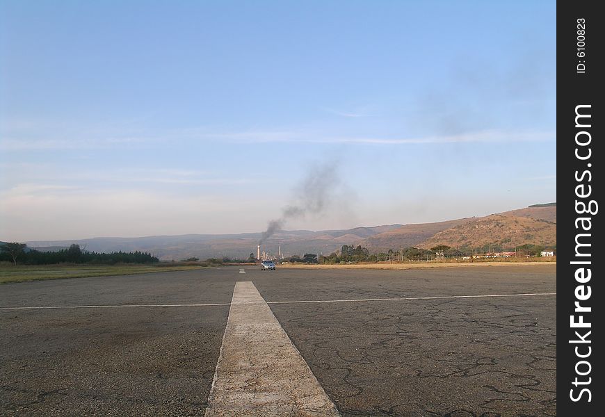 Airstrip facing Sappi paper plant