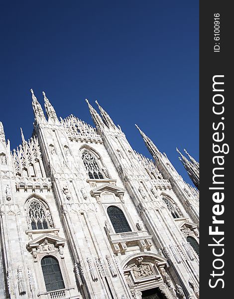 The Milan's Dome under a fantastic blue sky. The Milan's Dome under a fantastic blue sky