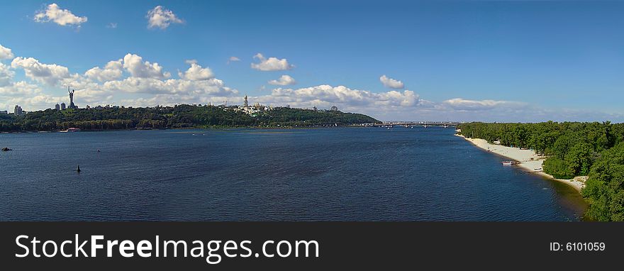 Panorama of Kiev (Ukraine) and the river Dnepr. Panorama of Kiev (Ukraine) and the river Dnepr